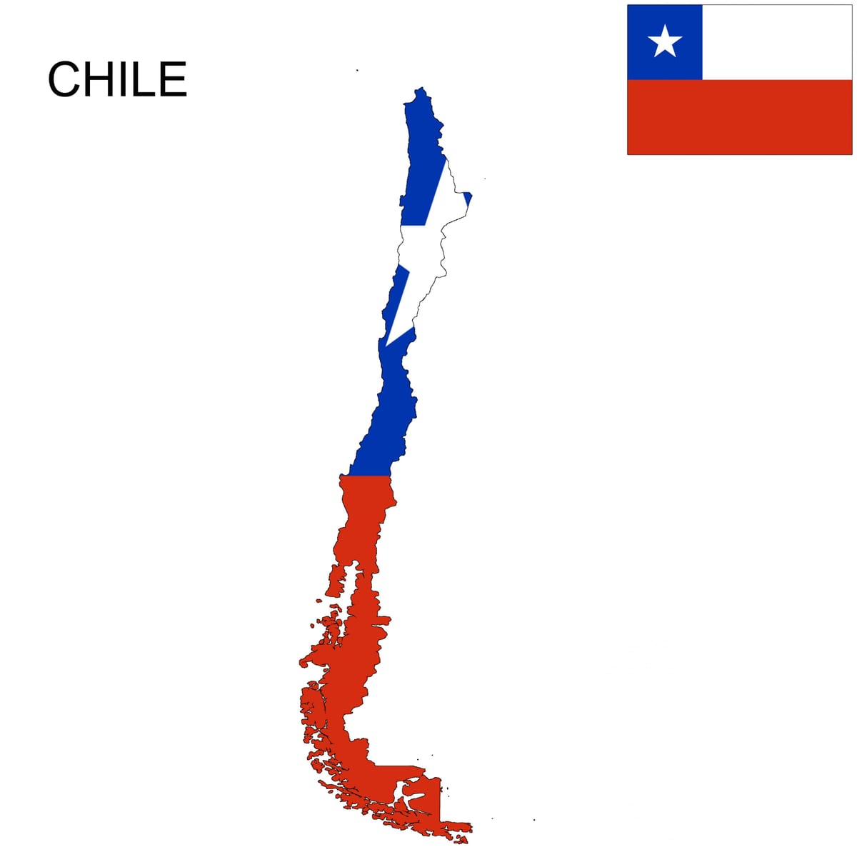 Chili vlag van de kaart