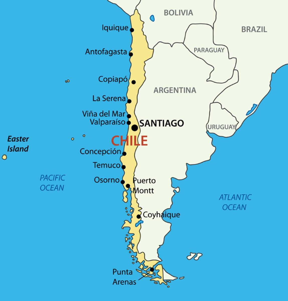 Kaart van concepcion in Chili