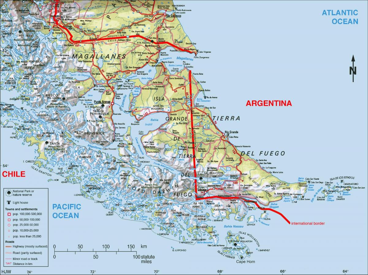 zuid-Chili kaart
