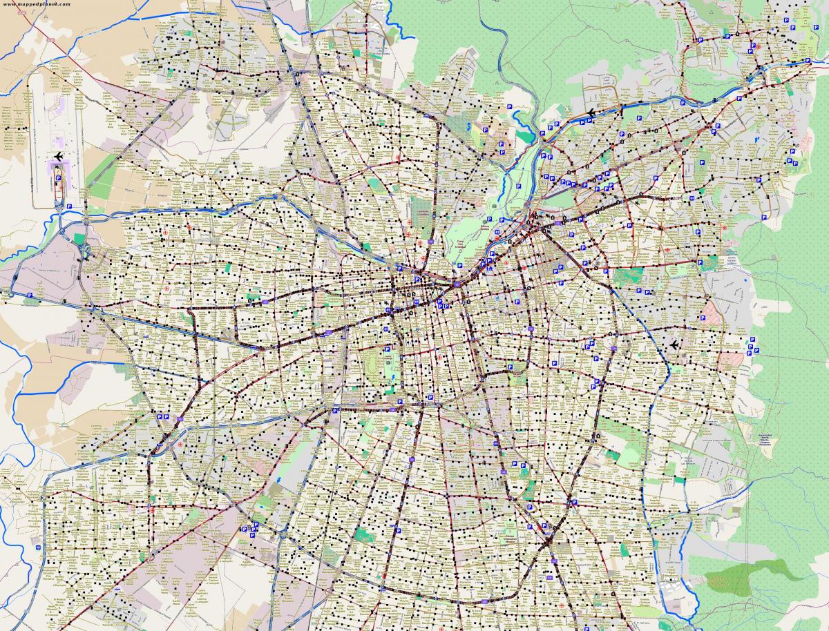 kaart stad santiago Chili
