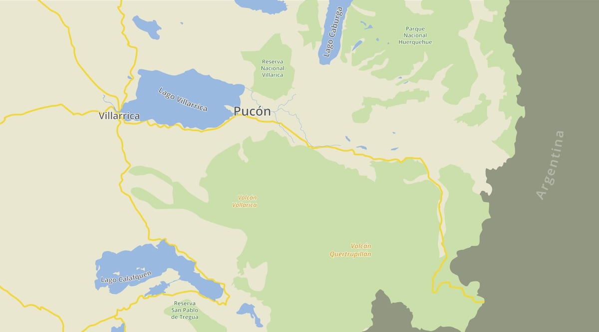 Kaart van pucon in Chili