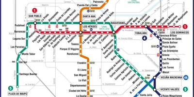 Kaart van Chili metro