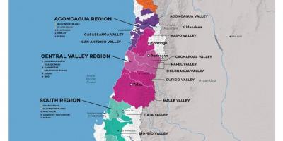 Chili wijn land kaart
