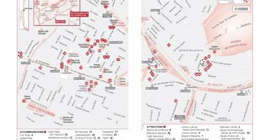 Het centrum van santiago Chili kaart